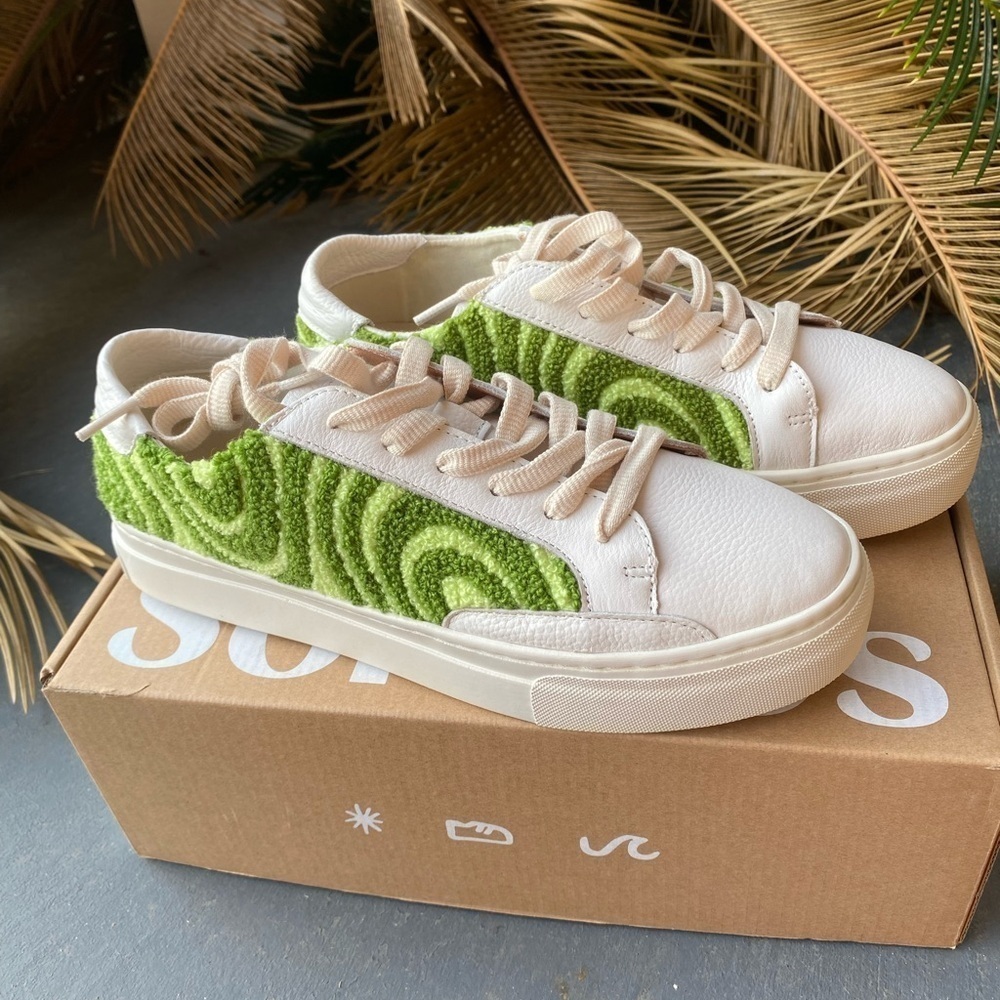 SOLUDOS NWT Ibiza Platform Psychedelic Spiral Green Sneaker in Women’s size 8.5 - Picture 2 of 12